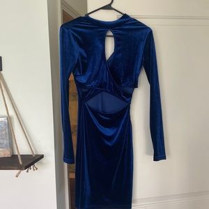 Blue velvet dress